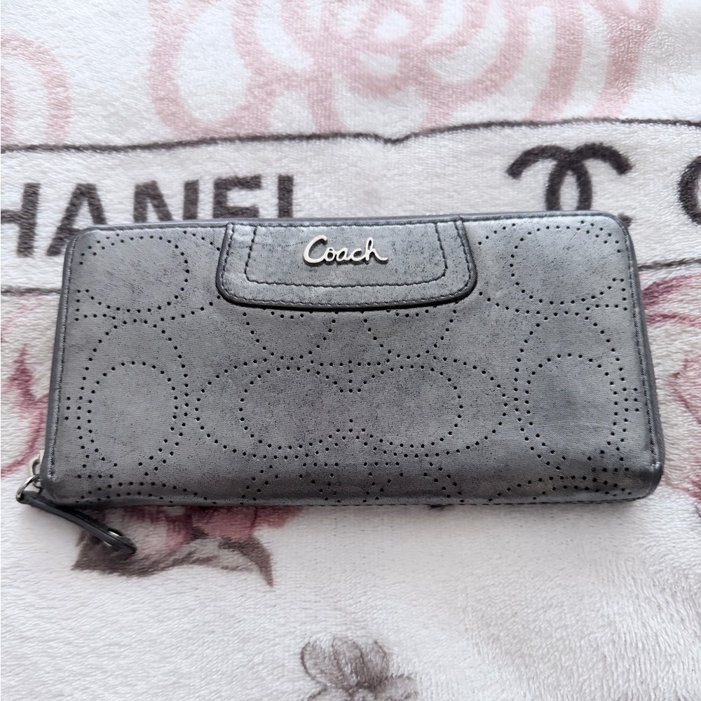 Coach Metallic Gray Women's Wallet